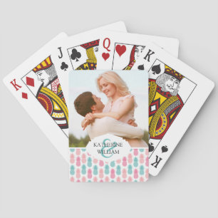 Add Your Name Vintage Pineapple Pattern Playing Cards
