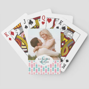 Add Your Name Vintage Pineapple Pattern Playing Cards