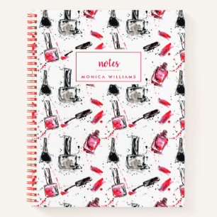 Add Your Name   Watercolor Nail Polish Pattern Notebook