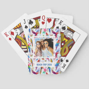 Add Your Name   Watercolor Style Parrots Playing Cards