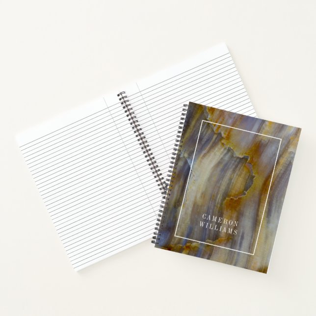 Add Your Name | Wavy Petrified Wood Notebook (Inside)