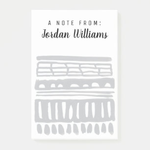 Add Your Name Weft I Modern Black Watercolor Post-it Notes