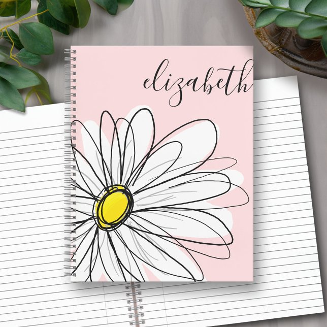 Add Your Name Whimsical Daisy CAN edit colour Notebook (Personalized Notebook - Whimsical Daisy)