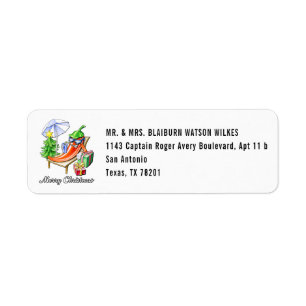 Add Your Name White Merry Christmas Chilli Return Address Label