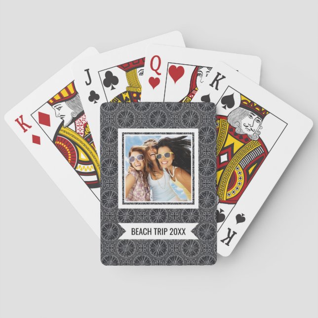 Add Your Name | Wind Rose Compass Pattern Playing Cards (Back)