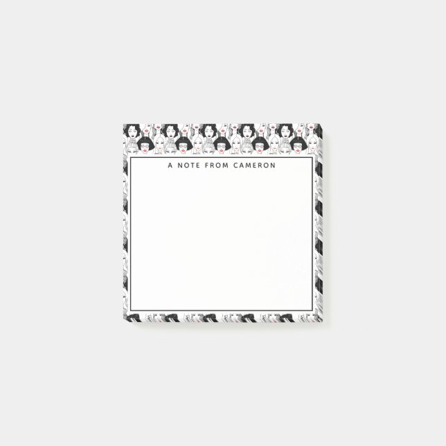 Add Your Name | Women With Lipstick Pattern Post-it Notes (Front)