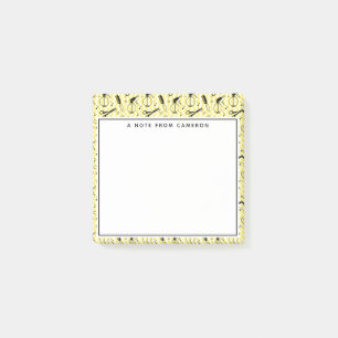 Add Your Name   Yellow Hairdresser Tool Pattern Post-it Notes