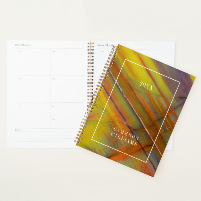 Add Your Name | Yellow Petrified Wood Planner (Display)