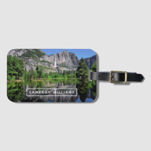 Add Your Name   Yosemite Falls Reflection Luggage Tag