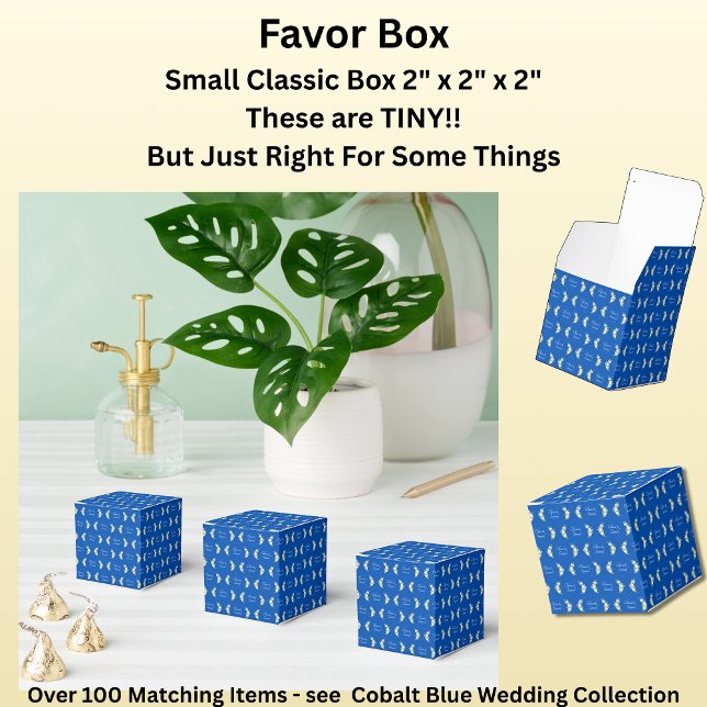 Add Your Names Cobalt Blue & White Roses Favour Box (Creator Uploaded)
