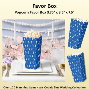 Add Your Names Cobalt Blue & White Roses Favour Box