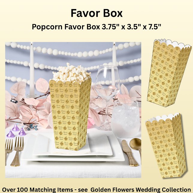 Add Your Names Golden Yellow Flowers Favour Box (Creator Uploaded)