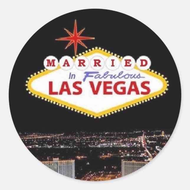 ADD your names! Married in Las Vegas Sticker (Front)