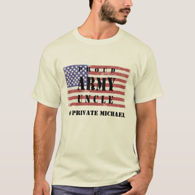 Add Your Nephew's Name Proud Army Uncle Shirt (Front)