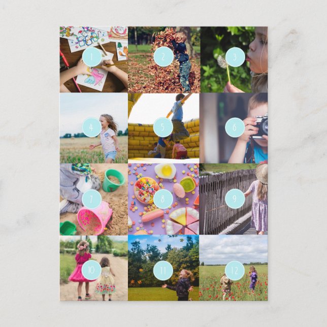 Add your own 12 Photos Customisable Card (Front)