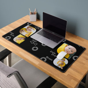 Add Your Own 4 Photographs and Text Personalised Desk Mat