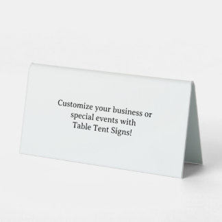 Add Your Own 6" X 3" Plastic Table Tent Sign
