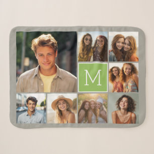 Add Your Own 8 Photo Collage -- CAN edit COLOR Sherpa Blanket