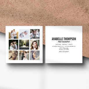Add Your Own 9 Photo Gallery    Photography Square Business Card