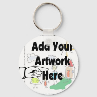 Add your own Artwork or Kid's Artwork for gifts Key Ring