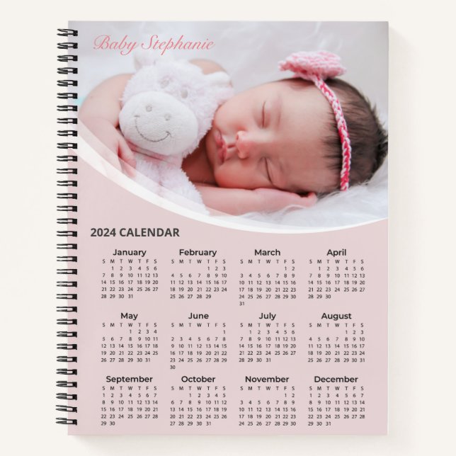 Add Your Own Baby Photo 2024 Calendar | Notebook (Front)