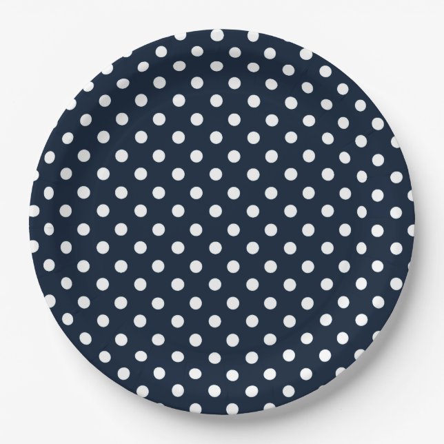 Add Your Own Background Colour Polka Dots Party Paper Plate (Front)