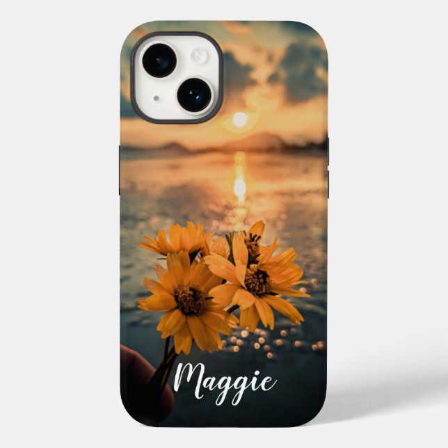 Add your own beautiful photo Monogrammed cute gift Case-Mate iPhone Case (Back)