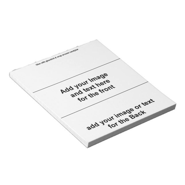 Add your own - Blank Candy Bar Wrapper Party Favou Notepad (Angled)