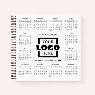 Add Your Own Business Logo 2025 Calendar Notebook