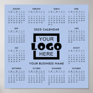 Add Your Own Business Logo 2025 Calendar Poster