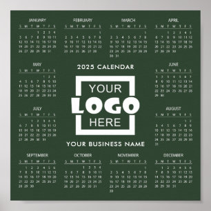 Add Your Own Business Logo 2025 Calendar Poster