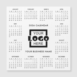 Add Your Own Business Logo 2026 Calendar Magnet