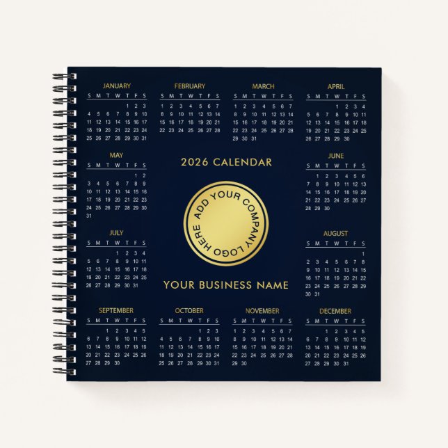 Add Your Own Business Logo 2026 Calendar |  Notebook (Front)