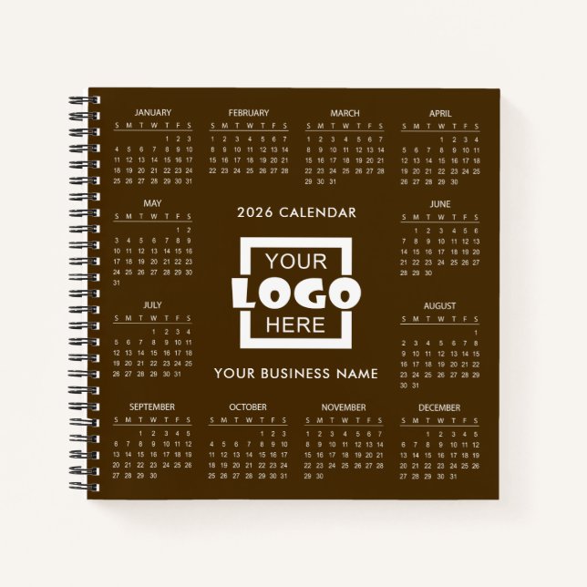 Add Your Own Business Logo 2026 Calendar |  Notebook (Front)