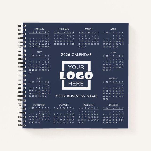 Add Your Own Business Logo 2026 Calendar |  Notebook (Front)