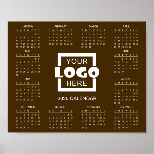 Add Your Own Business Logo 2026 Calendar Poster (Front)
