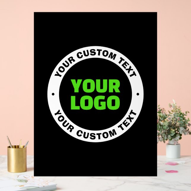 Add Your Own Business Logo or Uploaded Design Acrylic Sign (Wedding)