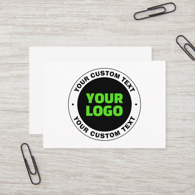 Add Your Own Business Logo or Uploaded Design Card (Front/Back In Situ)