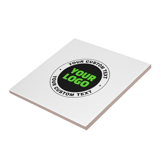 Add Your Own Business Logo or Uploaded Design Ceramic Tile (Side)
