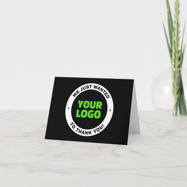 Add Your Own Business Logo or Uploaded Design Thank You Card (Front)