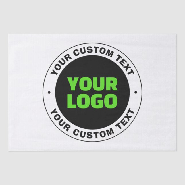 Add Your Own Business Logo or Uploaded Design Tissue Paper (Front)