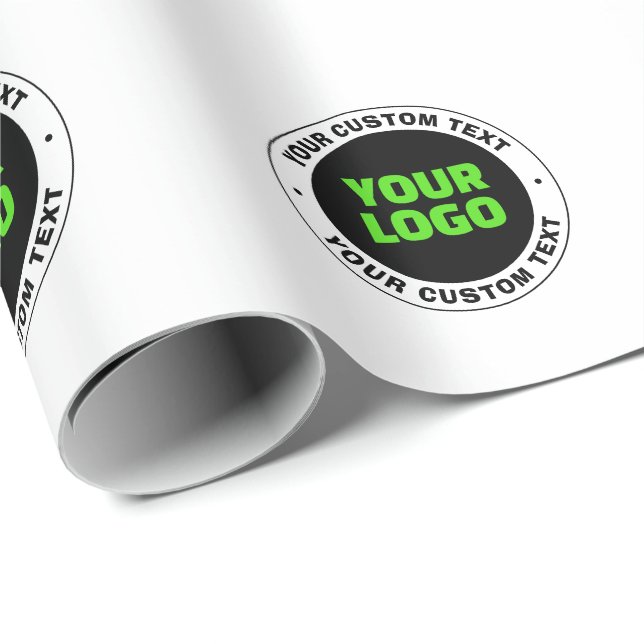 Add Your Own Business Logo or Uploaded Design Wrapping Paper (Roll Corner)