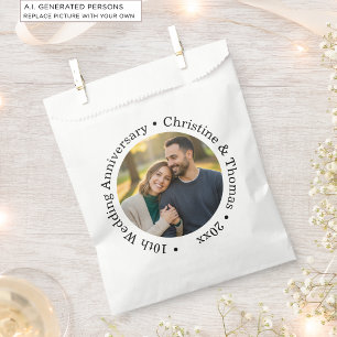 Add Your Own Couple Photo 10th Wedding Anniversary Favour Bag