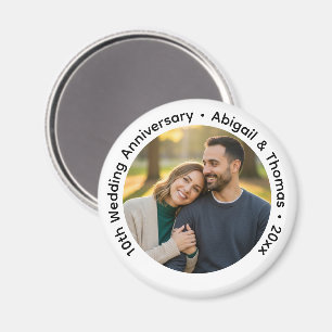 Add Your Own Couple Photo 10th Wedding Anniversary Magnet