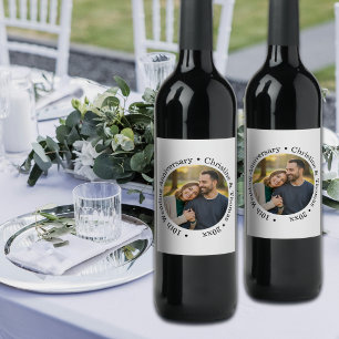 Add Your Own Couple Photo 10th Wedding Anniversary Wine Label