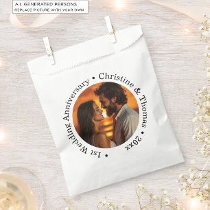 Add Your Own Couple Photo 1st Wedding Anniversary Favour Bag
