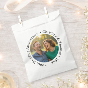 Add Your Own Couple Photo 20th Wedding Anniversary Favour Bag