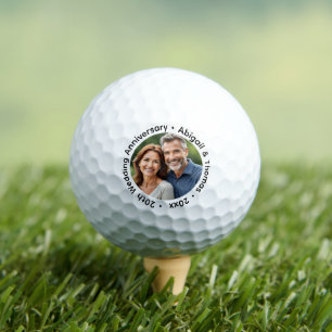 Add Your Own Couple Photo 20th Wedding Anniversary Golf Balls