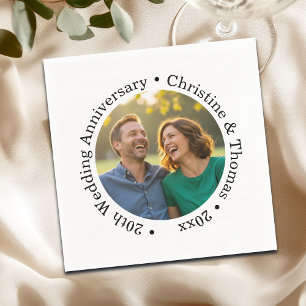 Add Your Own Couple Photo 20th Wedding Anniversary Napkin