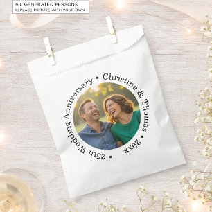 Add Your Own Couple Photo 25th Wedding Anniversary Favour Bag
